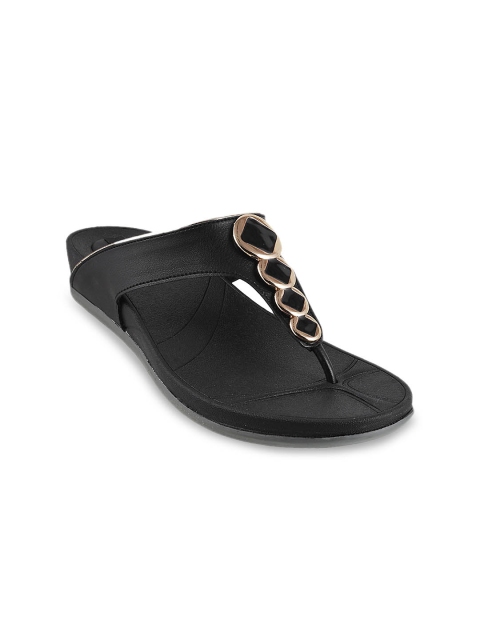 

Metro Women Black Solid Synthetic One Toe Flats