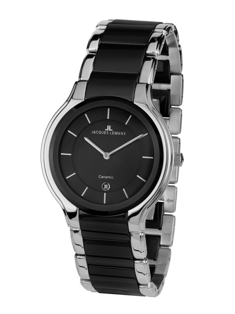 

Jacques Lemans Men Black & Silver-Toned Analogue Watch 1-1581A