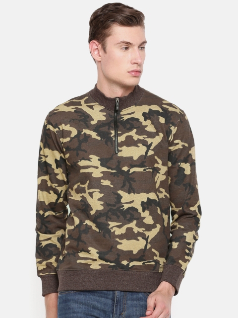 

ARISE Men Khaki & Brown Printed Sweatshirt