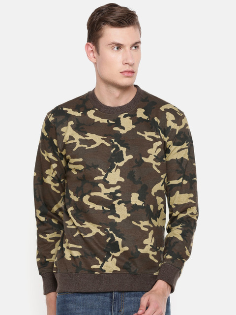 

ARISE Men Khaki & Brown Printed Sweatshirt