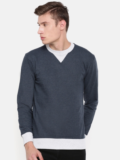 

ARISE Men Navy Blue & Grey Solid Sweatshirt