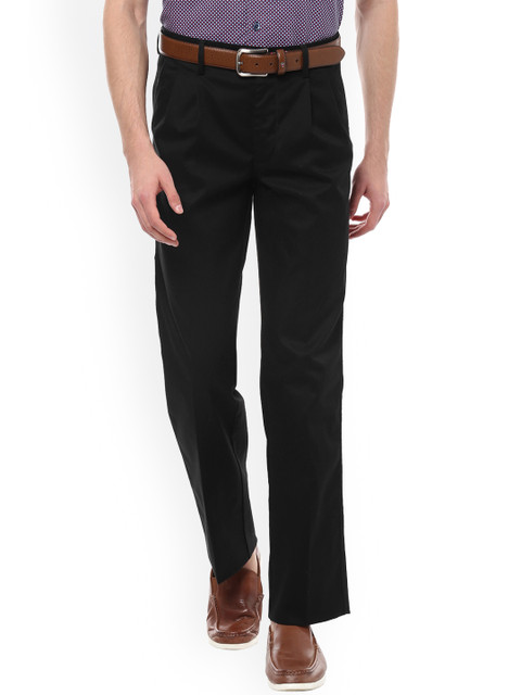 

Allen Solly Men Black Regular Fit Solid Regular Trousers