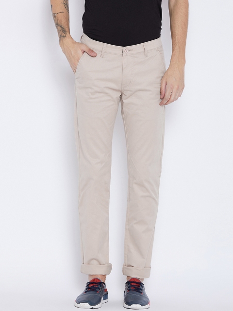

Duke Men Cream-Coloured Slim Fit Solid Chinos