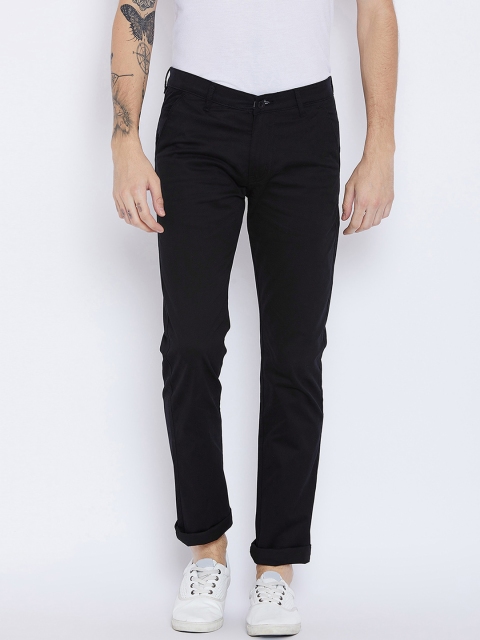 

Duke Men Black Slim Fit Solid Chinos