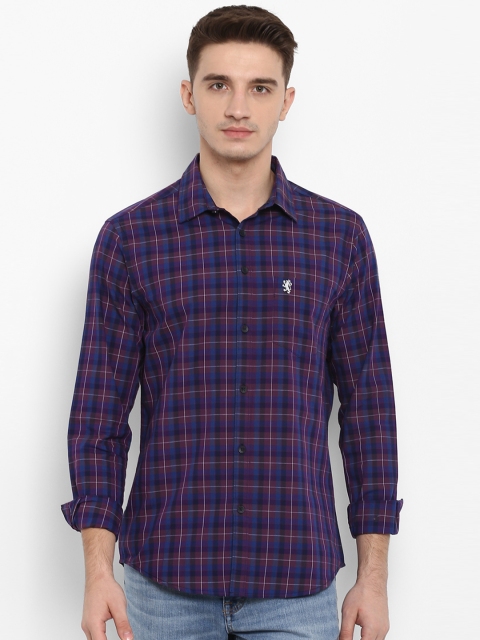 

Red Tape Men Purple & Blue Regular Fit Checked Casual Shirt
