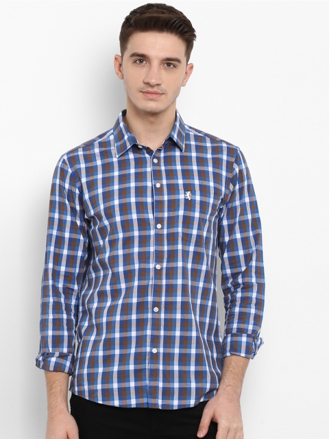 

Red Tape Men Blue & White Regular Fit Checked Casual Shirt