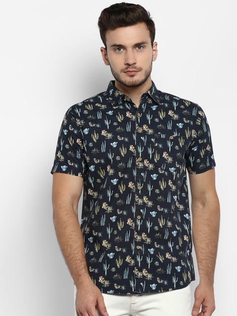 

Red Tape Men Blue Regular Fit Printed Casual Shirt