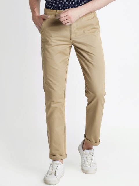

Spiritus by pantaloons Men Khaki Regular Fit Solid Regular Trousers