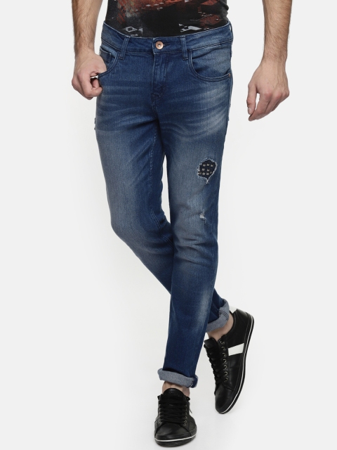 

SF JEANS by Pantaloons Men Blue Skinny Fit Mid-Rise Mildly Distressed Stretchable Jeans