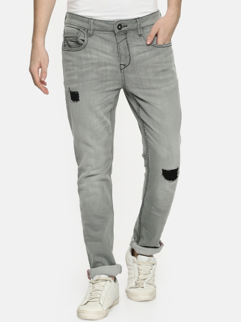 

SF JEANS by Pantaloons Men Grey Skinny Fit Mid-Rise Mildly Distressed Stretchable Jeans