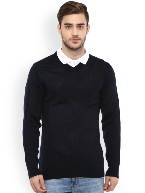 

Cayman Men Navy Blue Solid Pullover