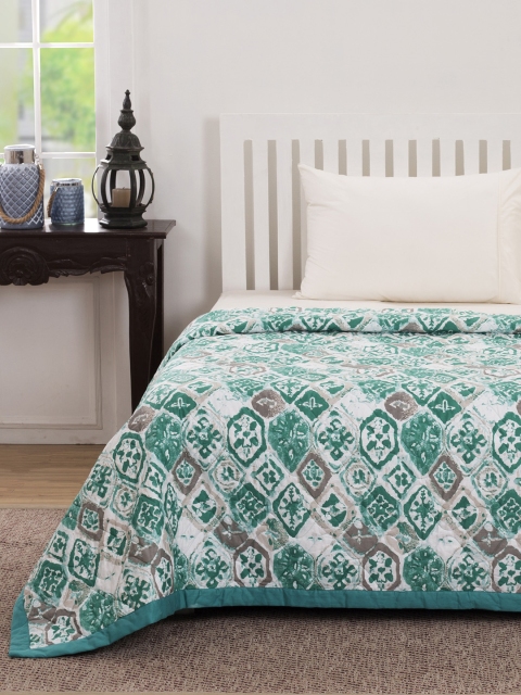 

MASPAR Green Abstract AC Room 120 GSM Single Bed Quilt