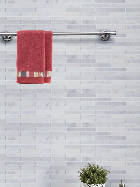 

MASPAR Red Set of 2 550 GSM Cotton Hand Towels