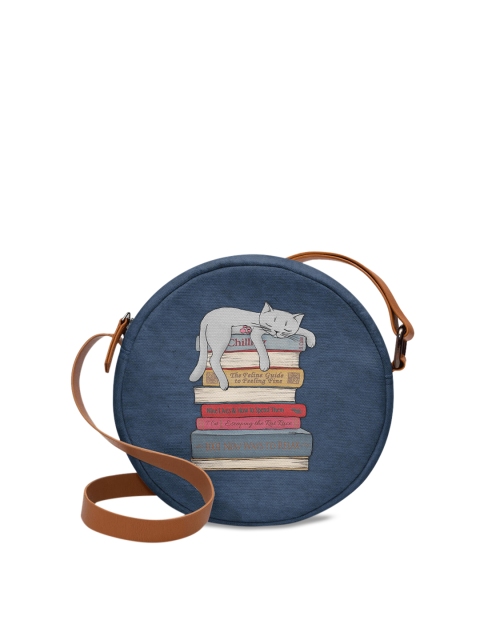 

DailyObjects Navy Blue Printed Sling Bag