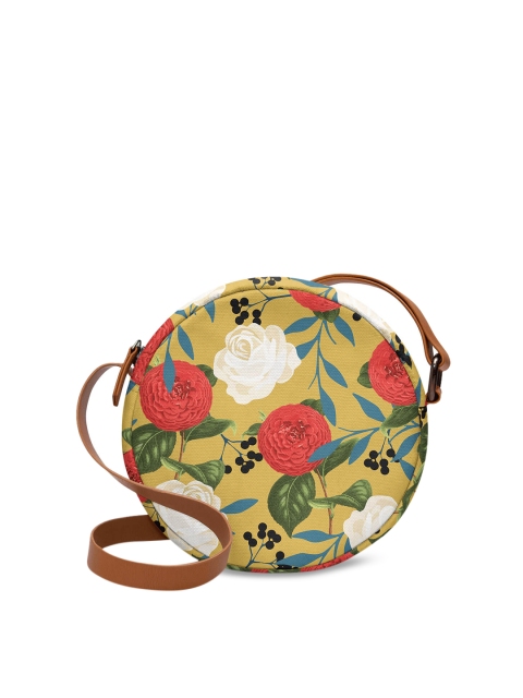 

DailyObjects Mustard & Red Printed Sling Bag