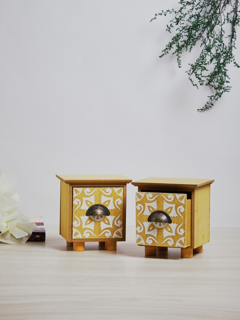 

OddCroft Set of 2 Yellow & White Mini Single Drawers
