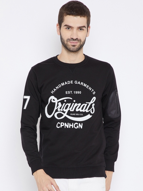 

Duke Men Black & White Printed Sweatshirt