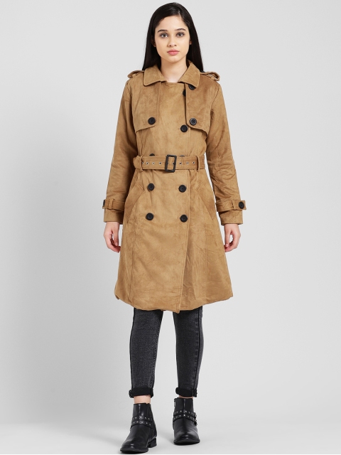 

Zink London Women Khaki Solid Duster Jacket