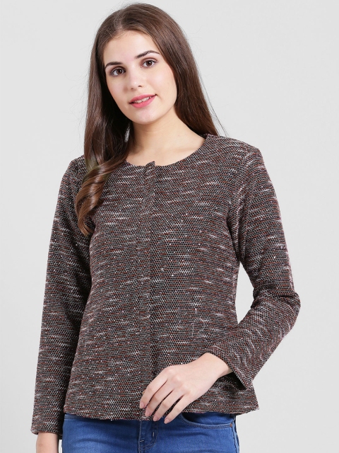 

Zink London Women Multicoloured Self Design Open Front Jacket, Multi