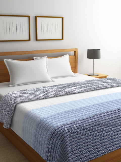

Portico New York Blue & White Abstract AC Room 120 GSM Double Bed Comforter