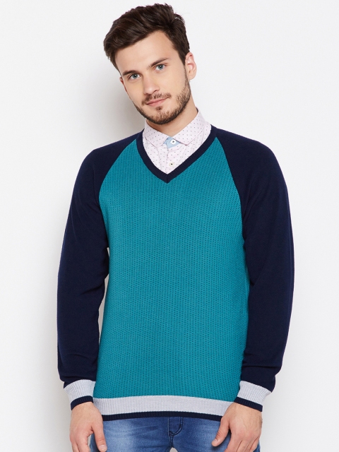 

Taanz Men Blue Solid Pullover