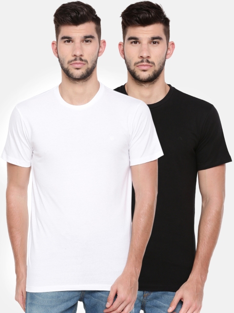 

Chennis Men Pack Of 2 Solid Round Neck T-shirt, White