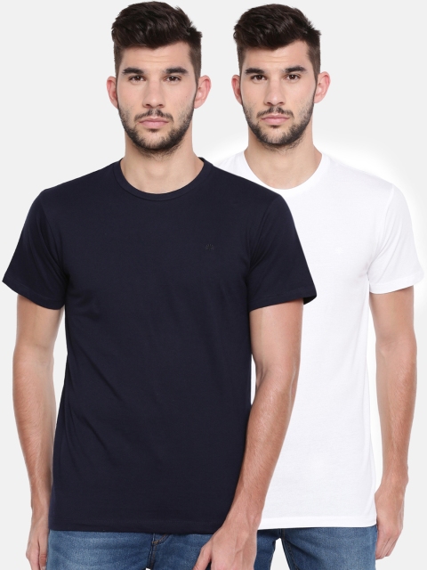 

Chennis Men Pack Of 2 Solid Round Neck T-shirt, White