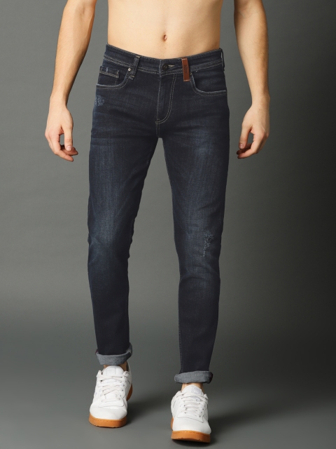 

Roadster Men Blue Skinny Fit Mid-Rise Low Distress Stretchable Jeans