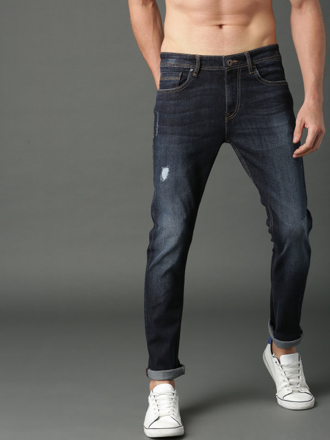 

Roadster Men Navy Blue Skinny Fit Mid-Rise Mildly Distressed Stretchable Jeans