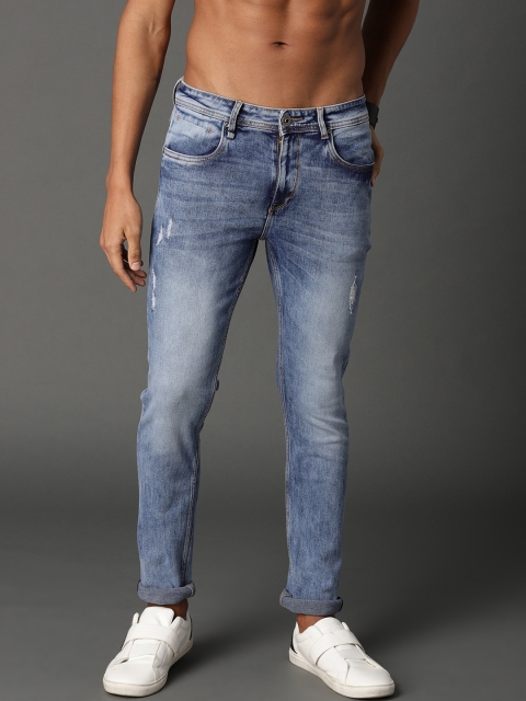 

Roadster Men Blue Skinny Fit Mid-Rise Low Distress Stretchable Jeans