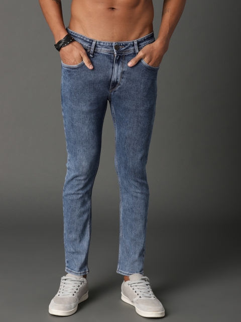 

Roadster Men Blue Skinny Fit Mid-Rise Clean Look Stretchable Cropped Jeans
