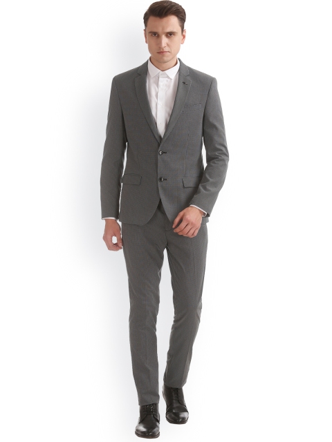 

Arrow New York Men Black Printed Single-Breasted Formal Suit