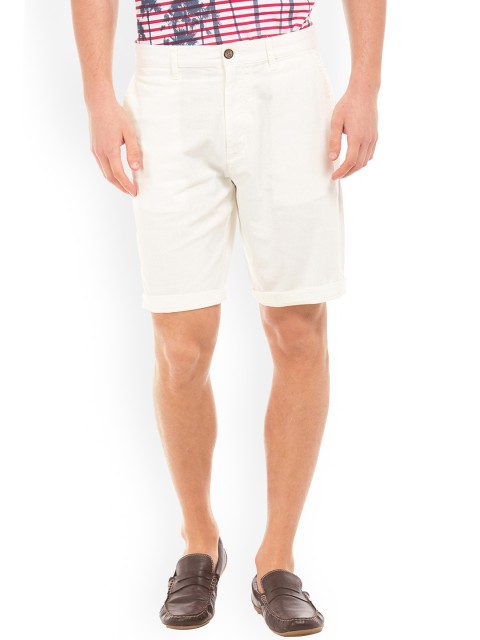 

Arrow Sport Men White Solid Regular Fit Chino Shorts