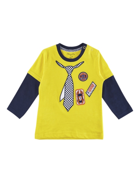 

Chirpie Pie by Pantaloons Boys Yellow Printed Round Neck T-shirt