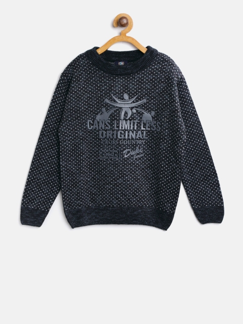 

Duke Boys Black & Charcoal Grey Printed Pullover