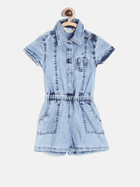 

Gini and Jony Blue Washed Denim Playsuit