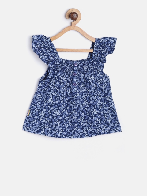 

Gini and Jony Girls Blue Floral Print A-Line Top