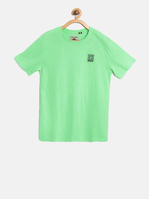 

Gini and Jony Boys Green Solid Round Neck T-shirt