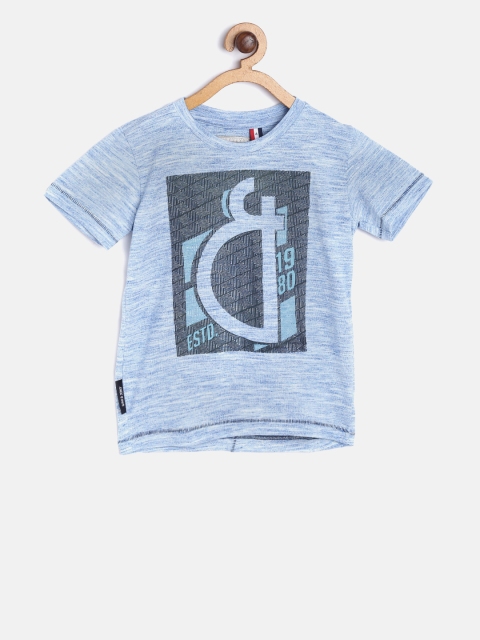 

Gini and Jony Boys Blue Printed Round Neck T-shirt