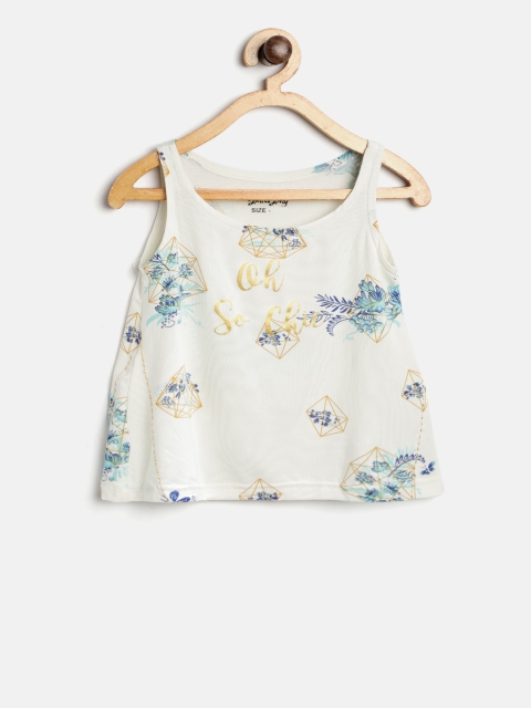 

Gini and Jony Girls Off-White Printed A-Line Top