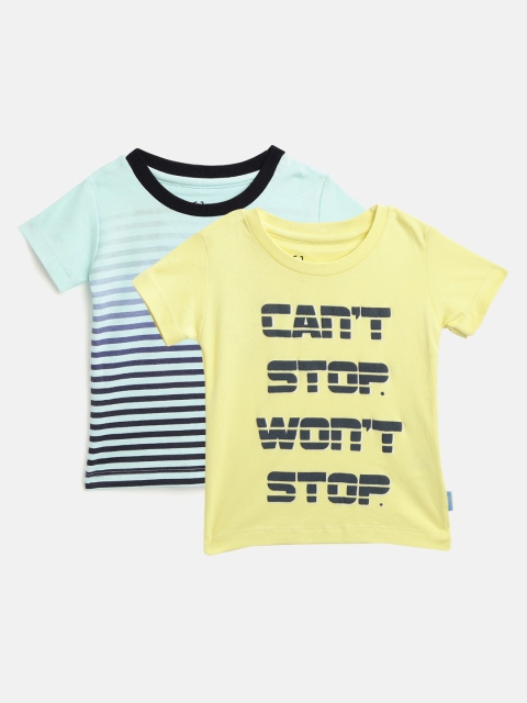 

Gini and Jony Infant Boys Pack of 2 Pure Cotton T-shirts, Yellow