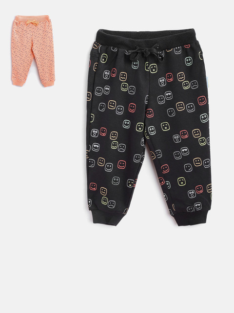 

Gini and Jony Girls Pack of 2 Printed Joggers, Black
