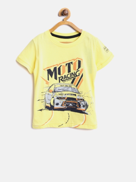 

Palm Tree Boys Yellow Printed Round Neck T-shirt