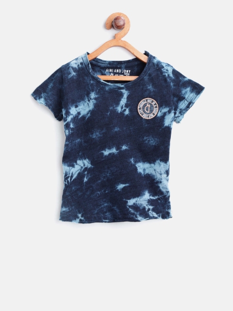 

Gini and Jony Boys Navy Tie & Dye Round Neck T-shirt, Navy blue