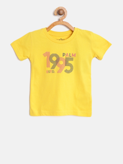 

Palm Tree Boys Yellow Printed Round Neck T-shirt