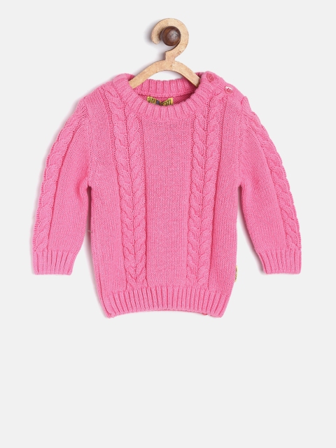 

Gini and Jony Girls Pink Cable Knit Pullover