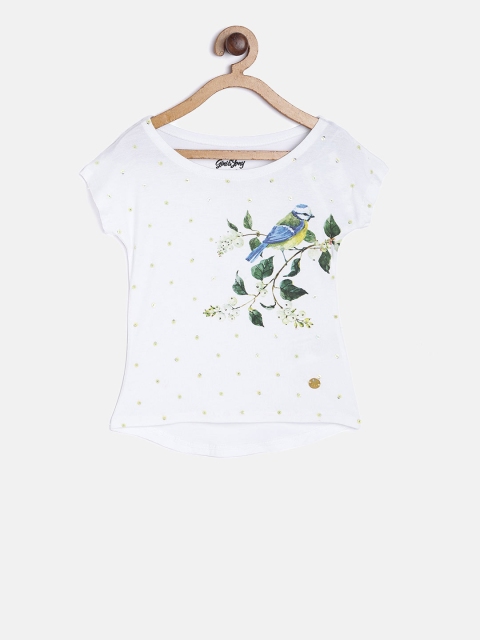 

Gini and Jony Girls White Printed Top