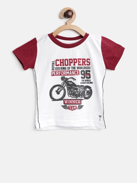 

Palm Tree Boys White Printed Round Neck T-shirt