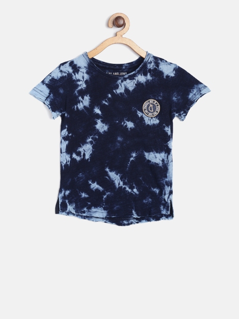 

Gini and Jony Boys Navy Blue Dyed Round Neck T-shirt