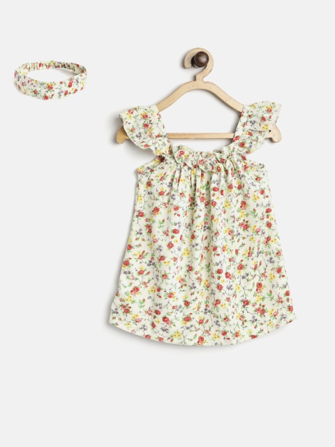 

Gini and Jony Girls Off-White Floral Print A-Line Top